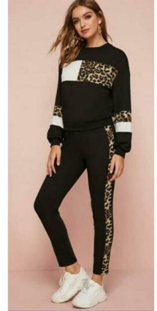 Designer Cotton Spandex Printed Tracksuit For Women