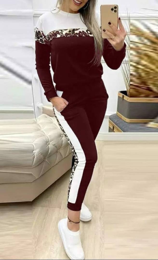 Stylish Cotton Rib Stretchable Multicolored Track Suit For Women