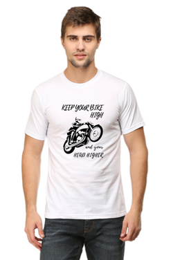 KEEP YOUR BIKE HIGH , AND YOUR HEAD HIGHER - MEN'S T-SHIRT