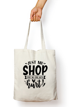 Just me Shop and no one gets hurt - UNISEX TOTE-BAG WITH ZIPPER