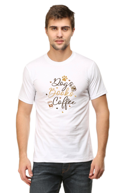 DOGS BOOKS COFFEE - Men's T-Shirt