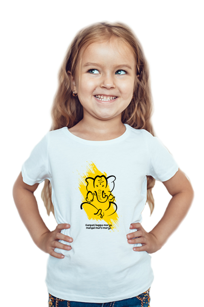 GANAPATI BAPPA MORYA, MANGAL MURTI MORYA - GIRL'S T-SHIRT