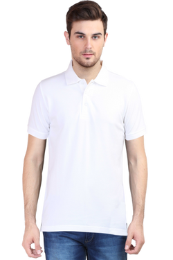 Plain Solid White - Men's Polo T-Shirt