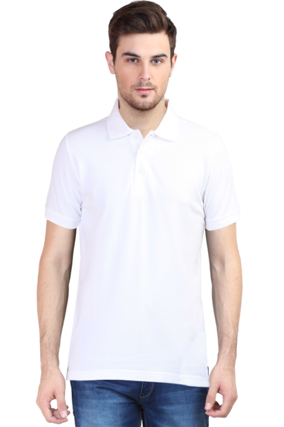 Plain Solid White - Men's Polo T-Shirt