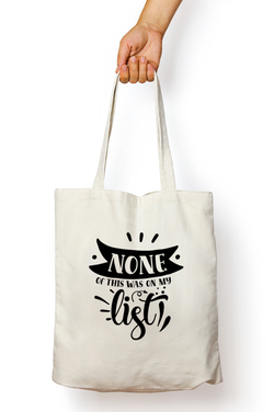 None of this was on my list - UNISEX TOTE-BAG WITH ZIPPER