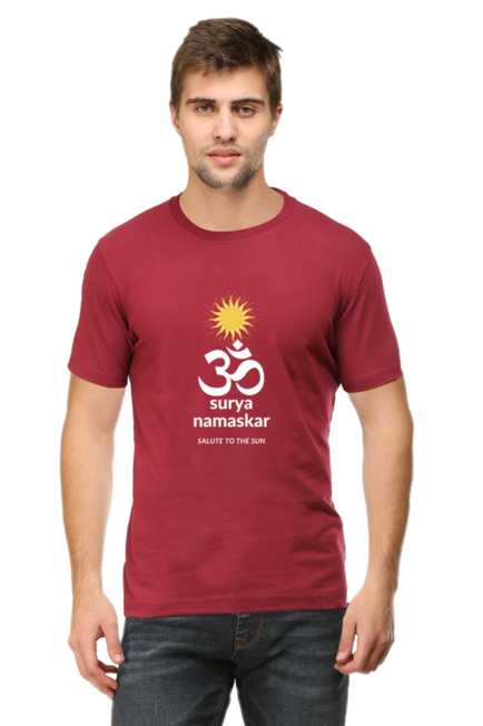 SURYA NAMASKAR OM - SALUTE TO THE SUN - MEN'S T SHIRT