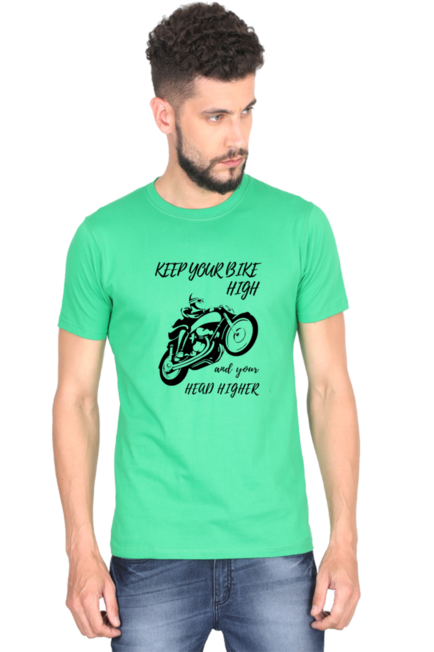 KEEP YOUR BIKE HIGH , AND YOUR HEAD HIGHER - MEN'S T-SHIRT