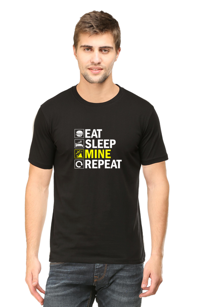 EAT SLEEP MINE REPEAT - MEN'S T-SHIRT