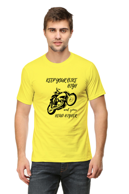 KEEP YOUR BIKE HIGH , AND YOUR HEAD HIGHER - MEN'S T-SHIRT