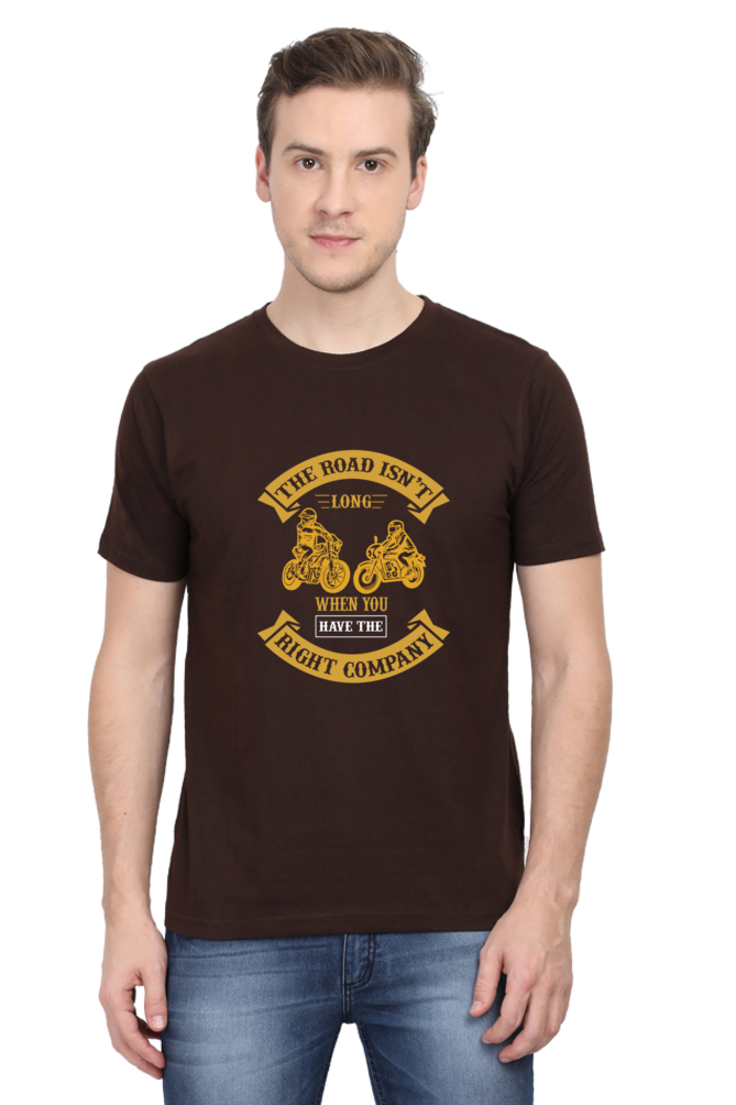 THE ROAD ISN'T LONG WHEN YOU HAVE THE RIGHT COMPANY - MEN'S T-SHIRT