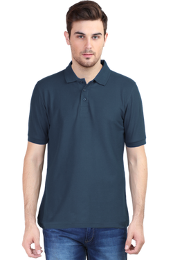 Plain Petrol Blue Solid - Men's Polo T-shirt