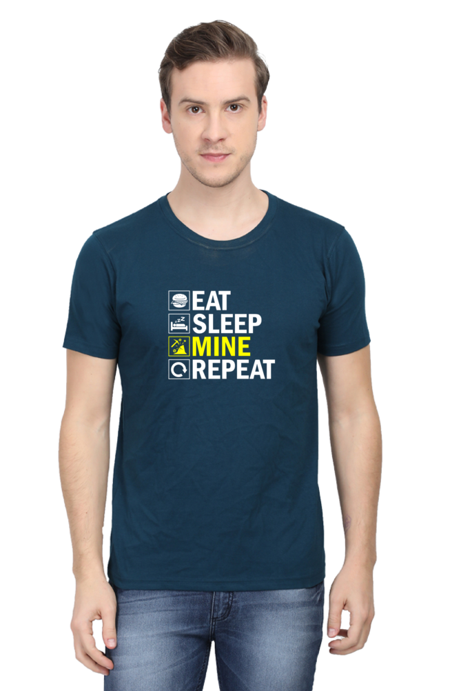 EAT SLEEP MINE REPEAT - MEN'S T-SHIRT