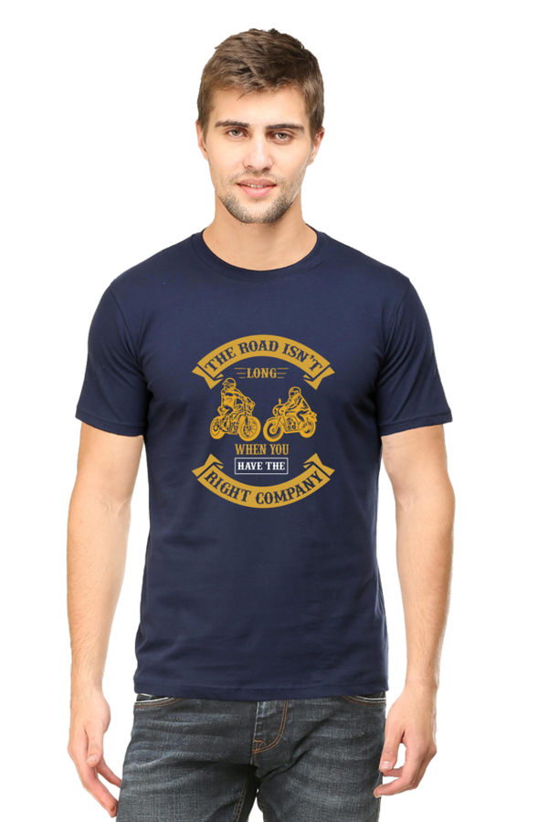 THE ROAD ISN'T LONG WHEN YOU HAVE THE RIGHT COMPANY - MEN'S T-SHIRT