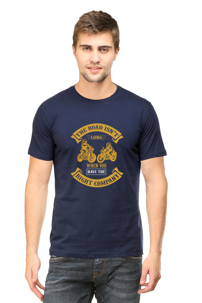 THE ROAD ISN'T LONG WHEN YOU HAVE THE RIGHT COMPANY - MEN'S T-SHIRT