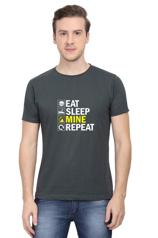 EAT SLEEP MINE REPEAT - MEN'S T-SHIRT