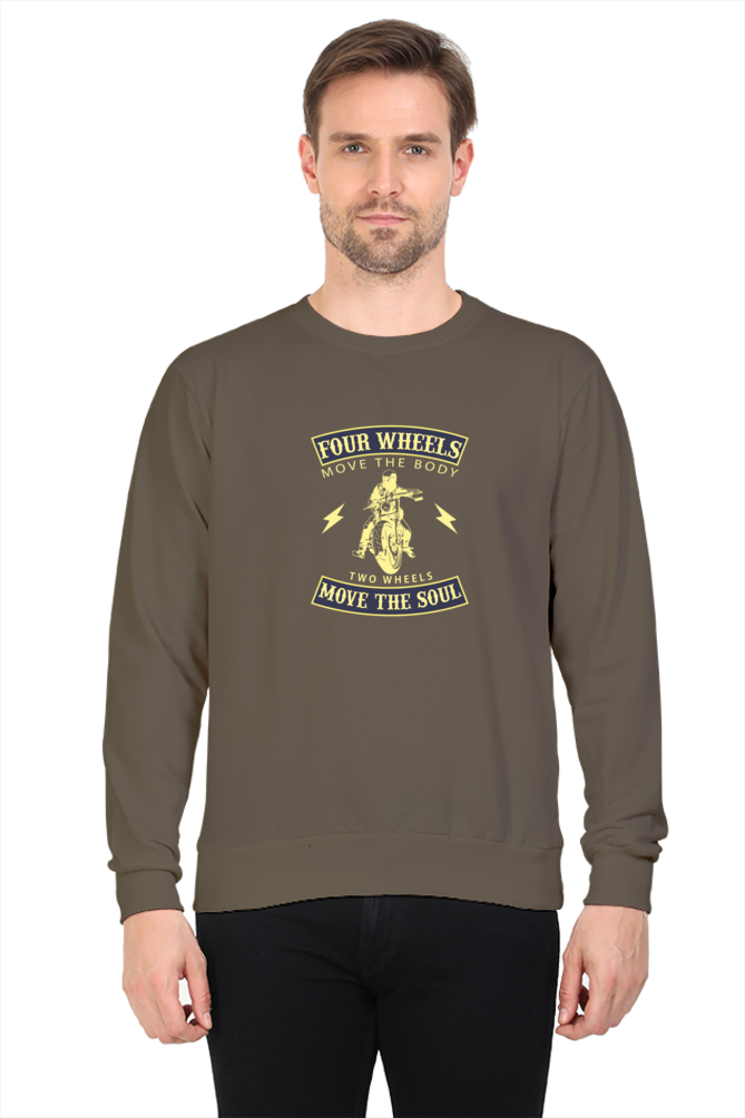 FOUR WHEELS MOVE THE BODY, TWO WHEELS MOVES THE SOUL - MEN'S Sweatshirt