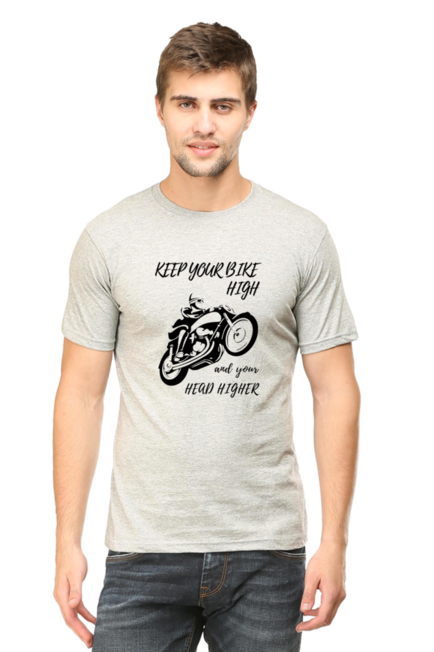 KEEP YOUR BIKE HIGH , AND YOUR HEAD HIGHER - MEN'S T-SHIRT