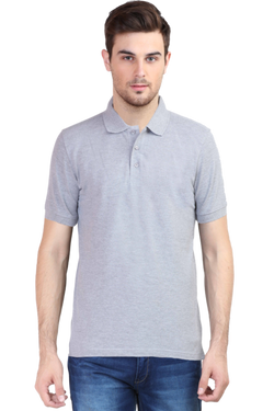 Plain Solid Grey - Men's Polo T-Shirt