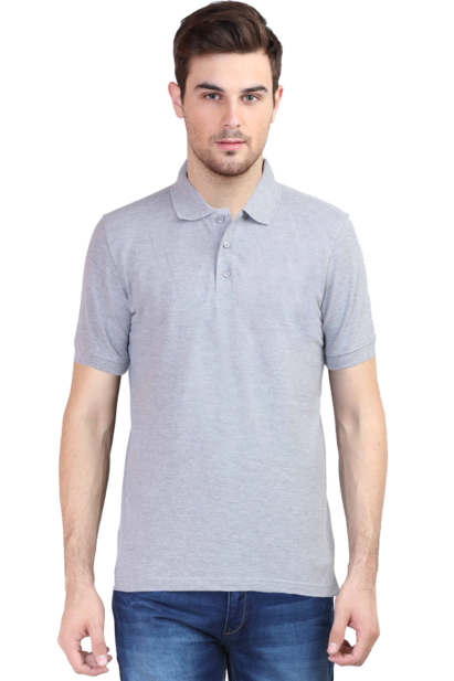 Plain Solid Grey - Men's Polo T-Shirt