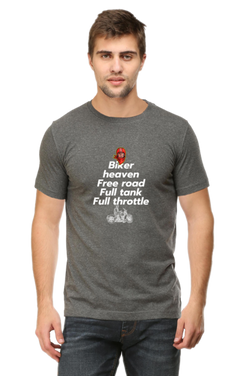 BIKER HEAVEN, FREE ROAD, FULL TANK, FULL THROTTLE - MEN'S T-SHIRT