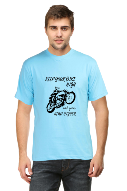 KEEP YOUR BIKE HIGH , AND YOUR HEAD HIGHER - MEN'S T-SHIRT