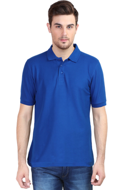 Plain Solid Royal Blue - Men's Polo T-Shirt