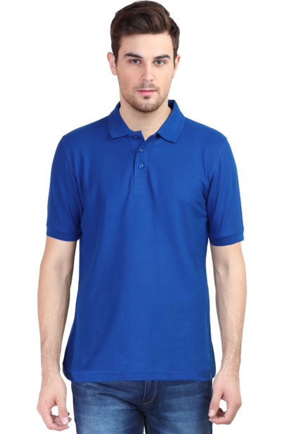 Plain Solid Royal Blue - Men's Polo T-Shirt